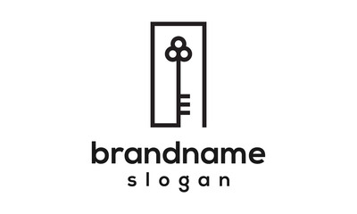Modern key logo design vector