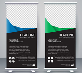 Vertical Banner business roll up standee Modern Mockup Template. Design Graphic EPS10