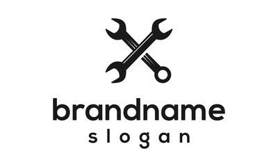 Simple wrench logo design vector