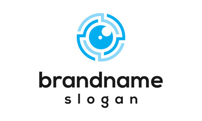 Obraz premium Modern lens camera logo design vector