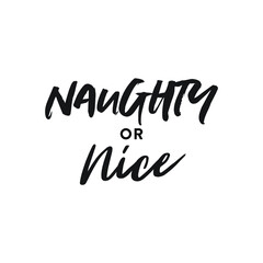 Fototapeta na wymiar Naughty or Nice Christmas Holiday Vector Text Illustration Background