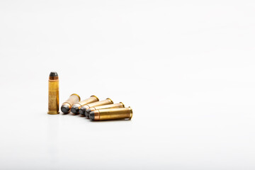 Several bullets of the 38 caliber special for a handgun or revolver