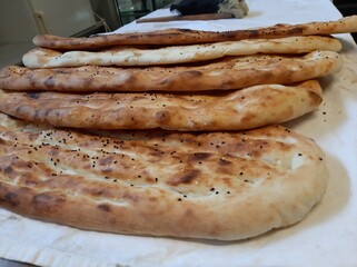 fresh and hot bread from the oven