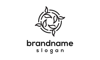 Obraz premium Simple leaf logo design vector