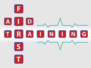 First aid training illustration vector.