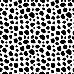 Polka dot grunge seamless vector pattern. Circle brushstrokes and rounded shapes. Hand drawn abstract ink background. Smears, circles, dots, splotches, blobs. Abstract wallpaper design, textile print