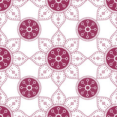 Mandala seamless pattern vector on isolated white background.

