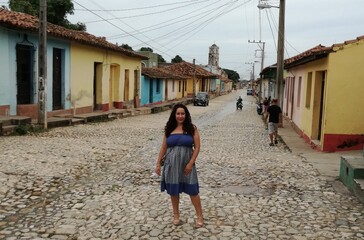 woman walking in Trinidad, Cuba