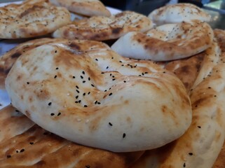 fresh and hot bread from the oven