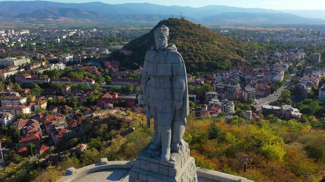 Bulgaria, Plovdiv, Alyosha monument, concrete statue of a Soviet soldier on Bunarjik Hill.