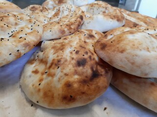 fresh and hot bread from the oven