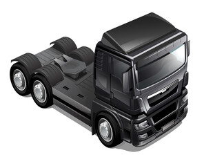 realistic 3D illustration of gray truck model