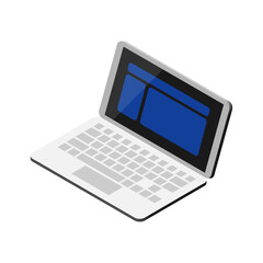 Isometric laptop vector icon isolated on white background.