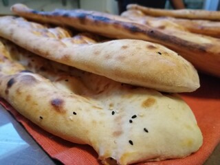 fresh and hot bread from the oven