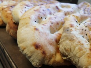 fresh and hot bread from the oven