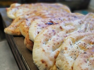 fresh and hot bread from the oven