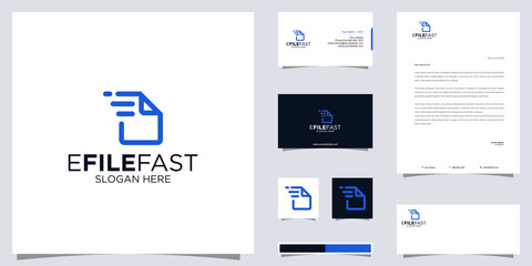 File fast logo and brand identity design