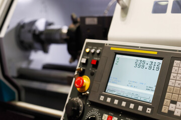 control panel of the lathe machine