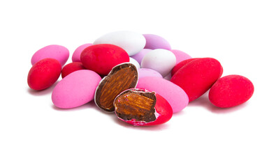 almonds in glaze isolated