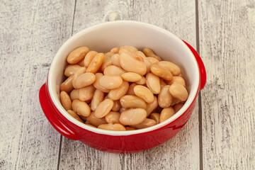 White beans kidney in the bowl