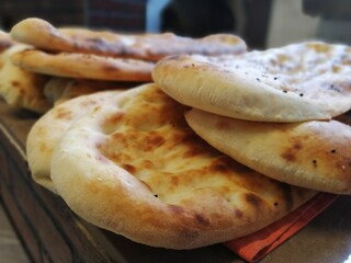 fresh and hot bread from the oven