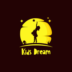 Kids Reaching Stars Logo Design