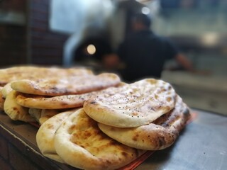 fresh and hot bread from the oven