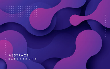 Purple abstract background. Dynamic fluid shape and dots composition.