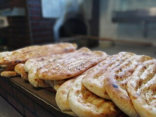 fresh and hot bread from the oven