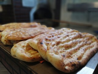 fresh and hot bread from the oven