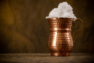 Turkish buttermilk in a copper cup