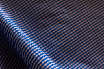  Close up shot of blue checks pattern on fabric background