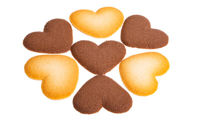 Cookie hearts isolated