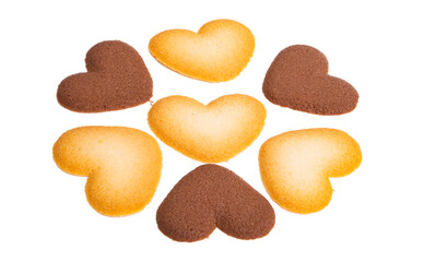 Cookie hearts isolated