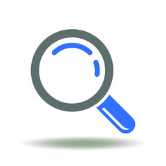 Magnifier icon vector. Search or Research Logo. Magnifying glass as analysis symbol. Zoom, study sign. Focus, lens illustration.