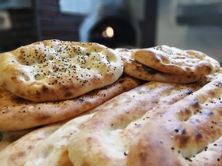 fresh and hot bread from the oven