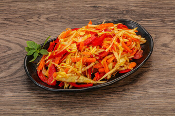 Cabbage salad with carrot and pepper