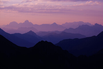 A purple sunrise in the Alps