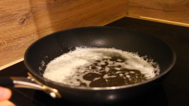 melted butter in a pan