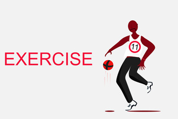 Vector men playing basketball, lifestyle exercise for health care 