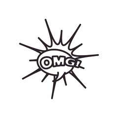 omg explosion bubble line style icon vector design