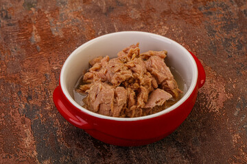 Canned tuna fillet for salad