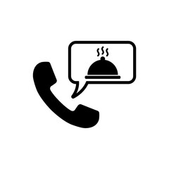 Food delivery service icons, logo isolated on white background
