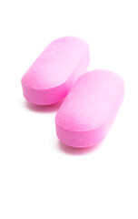 pink pills isolated