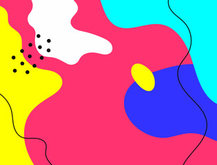 Bright horizontal background with geometric and organic shapes. Modern vector illustration.