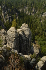 The stunning cliffs and riverside in the Saxon Bohemian Switzerland in Germany