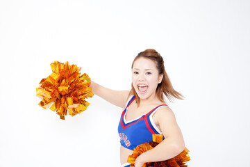 笑顔で応援するチアガール