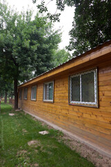 wooden house in a garden