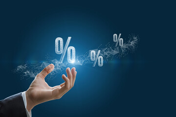 Obraz premium The concept of a discount in business.
