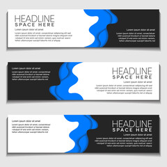 Advertising Header, Footer Web Banner Background Mockup wavy, wave with blank space. Vector Design Mockup